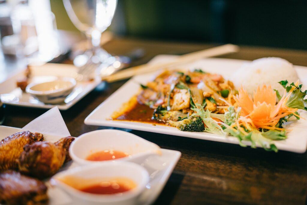 Yummy Thai food at Thai restaurant.